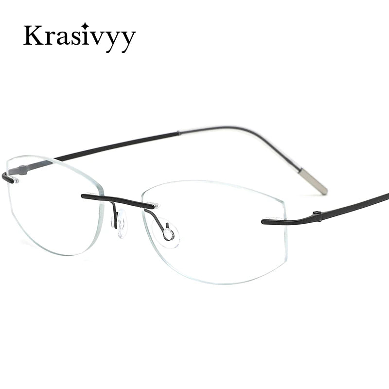 Krasivyy Women's Rimless Oval Screwless Titanium Eyeglasses 62106