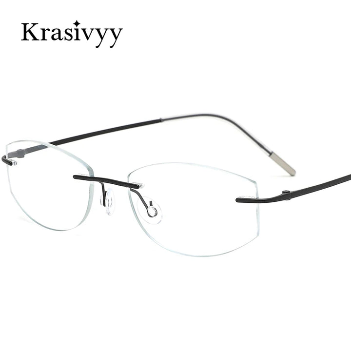 Krasivyy Women's Rimless Oval Screwless Titanium Eyeglasses 62106