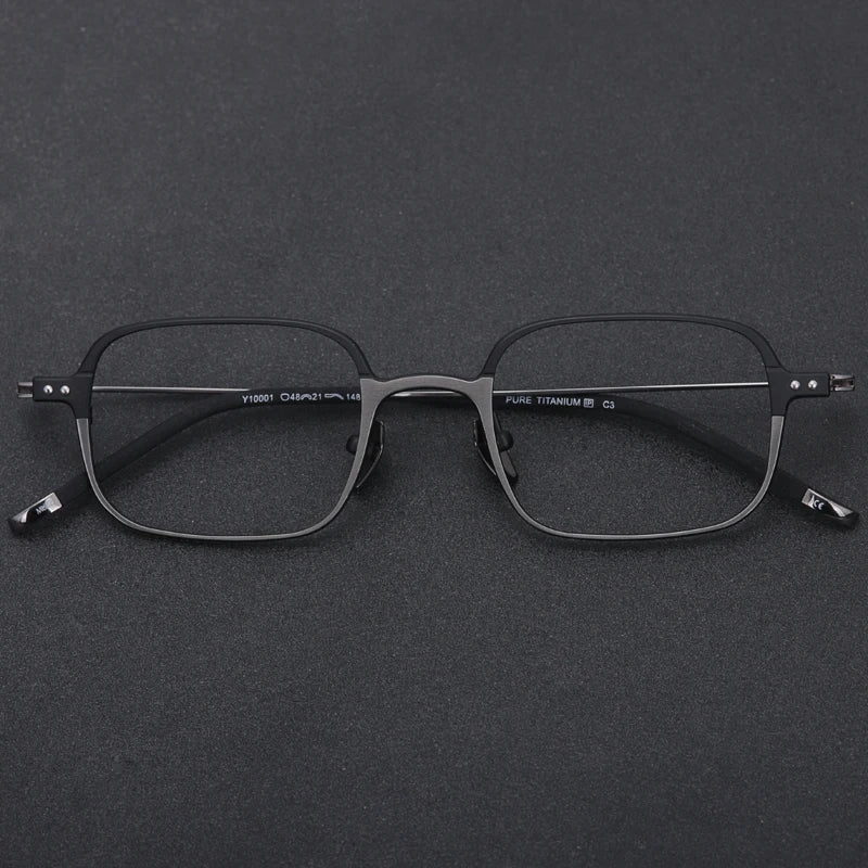 Muzz Y10001 unisex square IP titanium prescription eyeglasses — view 4