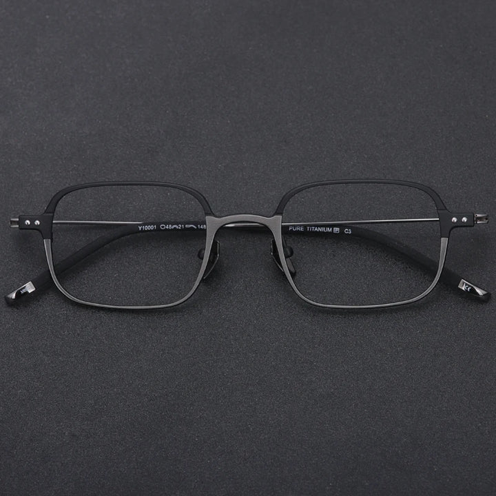 Muzz Y10001 unisex square IP titanium prescription eyeglasses — view 4