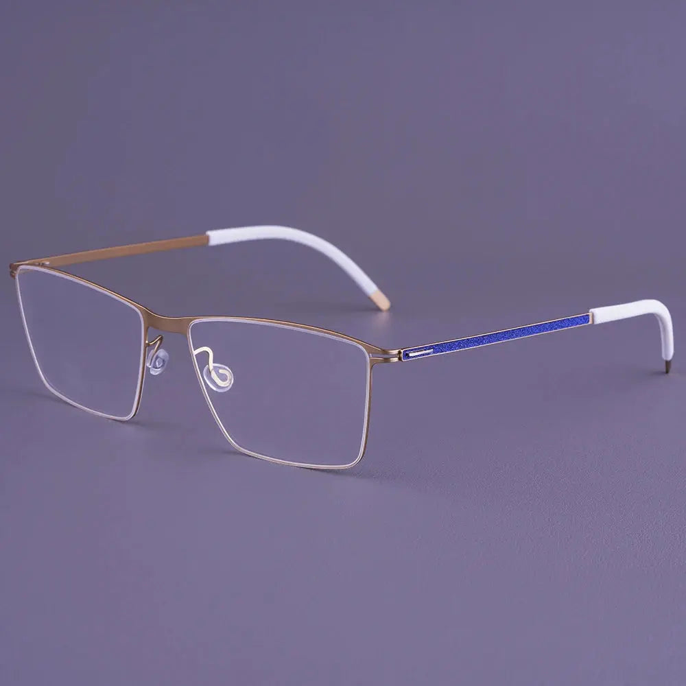 Bobbie 410975 Unisex Screwless Full Rim Square Titanium Frames — view 1 | Bobbie at FuzWeb