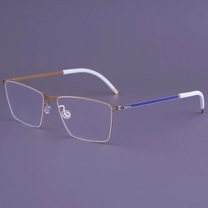 Bobbie 410975 Unisex Screwless Full Rim Square Titanium Frames — view 1 | Bobbie at FuzWeb