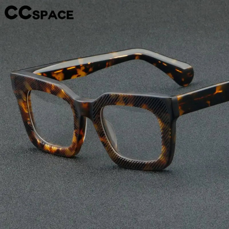 CCspace Unisex Full Rim Square Acetate Eyeglasses 56911 Full Rim CCspace   