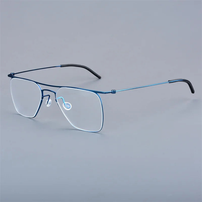 Bobbie Women's Full Rim Square Double Bridge Titanium Eyeglasses 955027