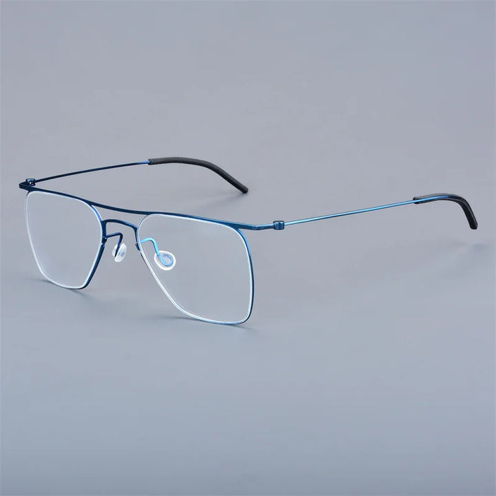 Bobbie Women's Full Rim Square Double Bridge Titanium Eyeglasses 955027