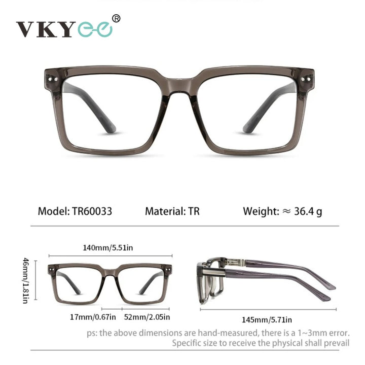 Vicky Unisex Full Rim Square Tr 90 Alloy Reading Glasses 360033