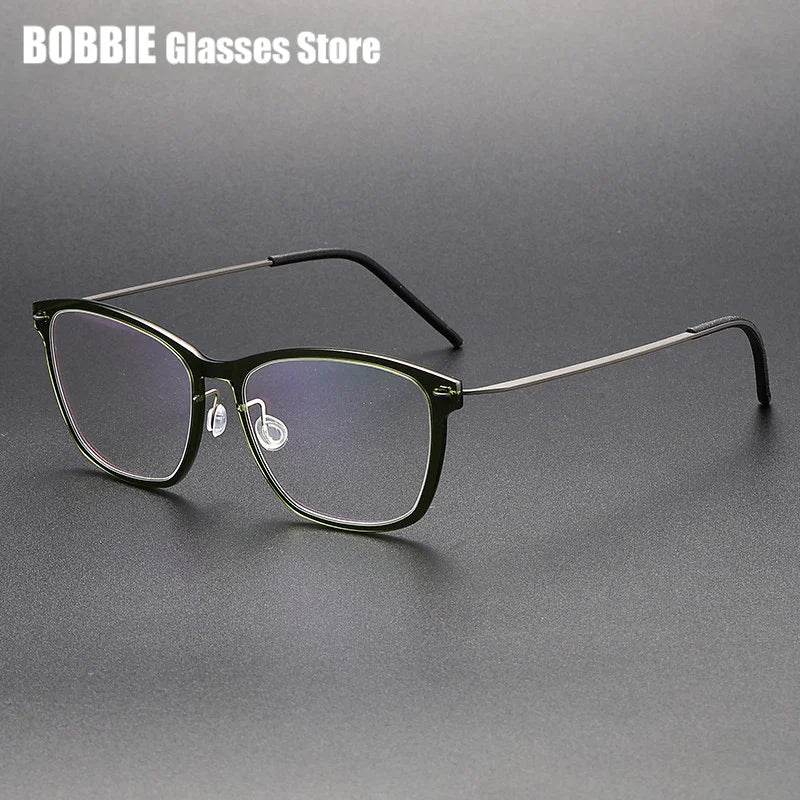 Bobbie Women's Full Rim Square Acetate Titanium Eyeglasses 652579