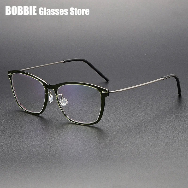 Bobbie Women's Full Rim Square Acetate Titanium Eyeglasses 652579