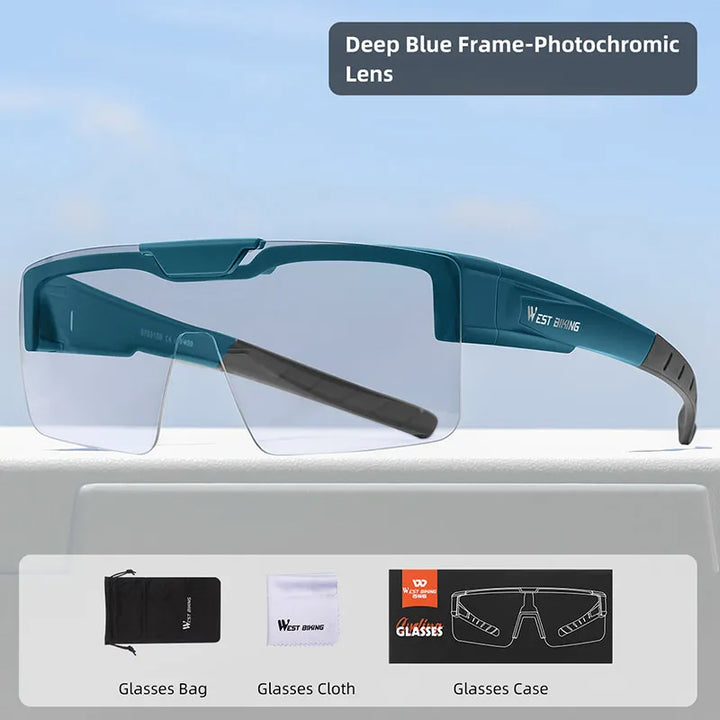 West Biking Unisex Semi Rim Square Flip Up Over Frame Polycarbonate Sunglasses 950703