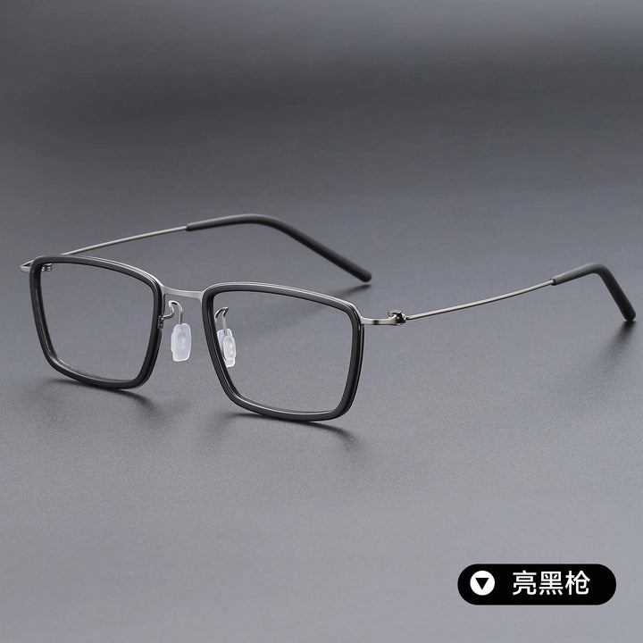 Bclear Unisex Full Rim Polygon Square Acetate Titanium Eyeglasses 639853