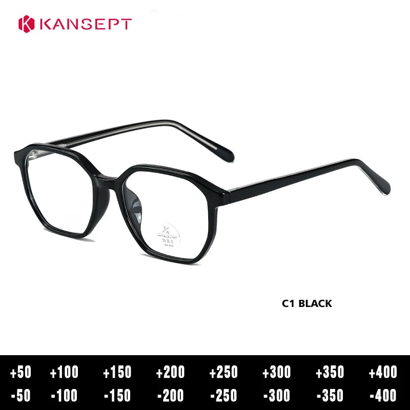 Kansept Unisex Full Rim Polygon Square Tr 90 Acetate Reading Glasses 29189