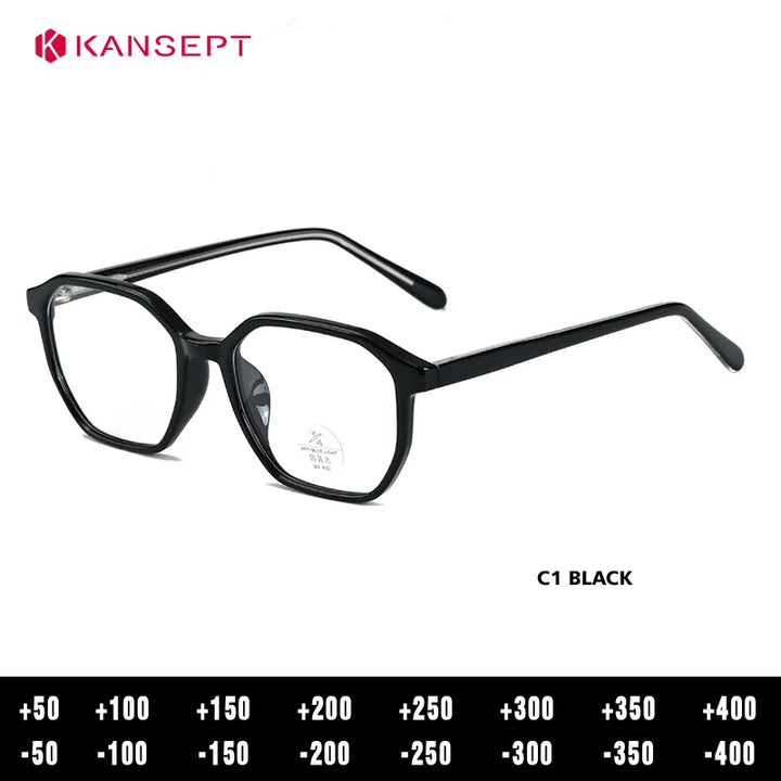 Kansept Unisex Full Rim Polygon Square Tr 90 Acetate Reading Glasses 29189