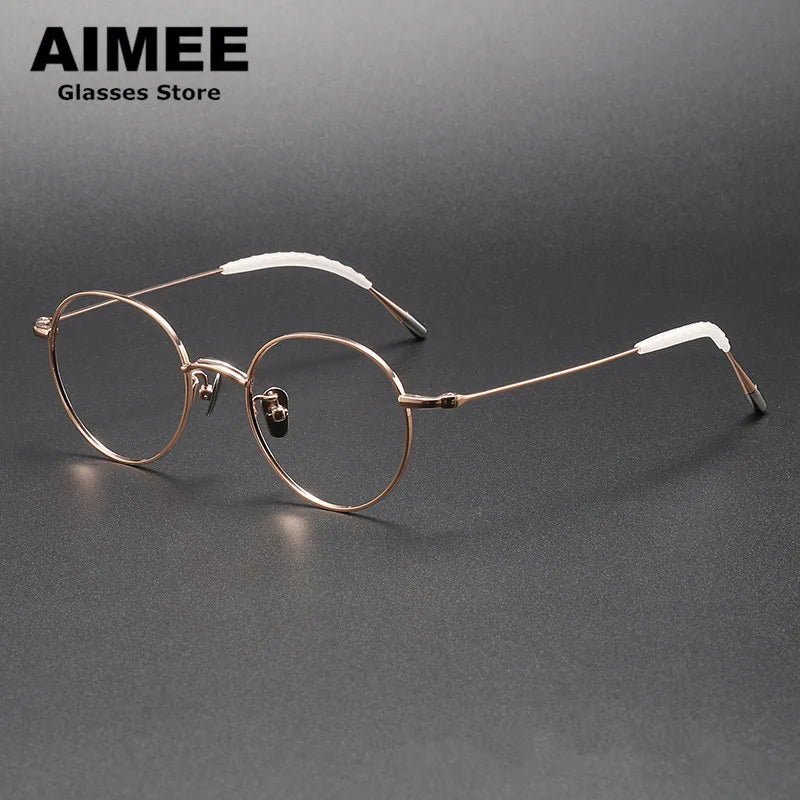 Aimee Unisex Full Rim Round Square Titanium Eyeglasses 14153 Full Rim Aimee   