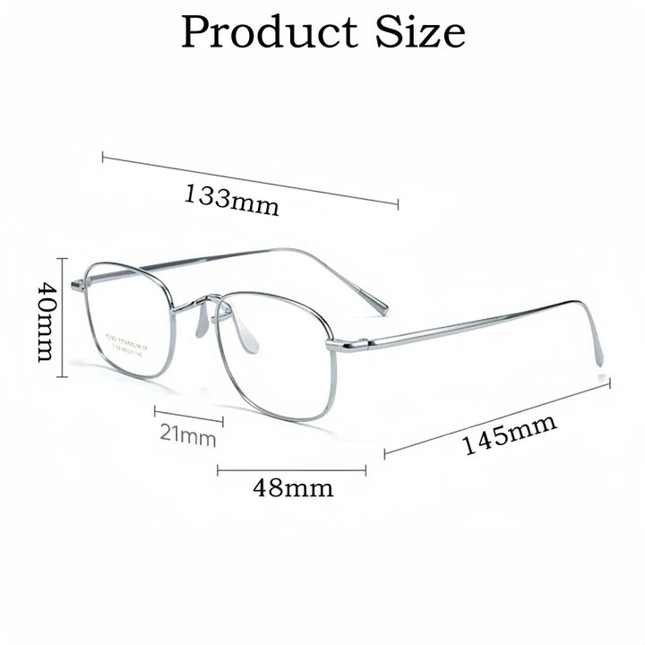 Yimaruili Women's Full Rim Oval Square Titanium Eyeglasses 2129 Full Rim Yimaruili Eyeglasses   