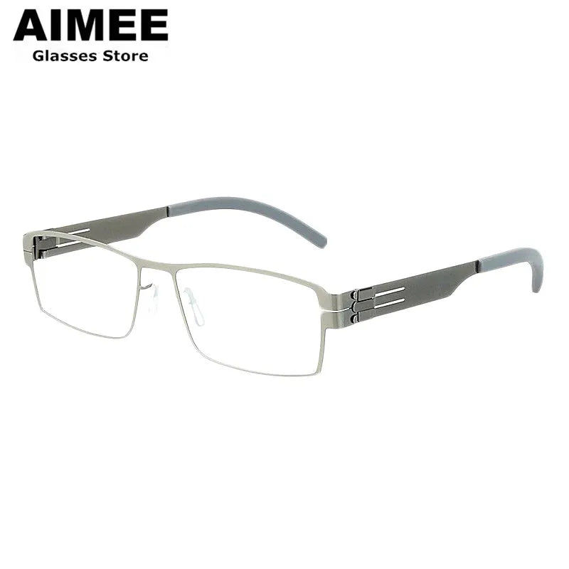 Aimee Unisex Full Rim Square Screwless Steel Eyeglasses 50851