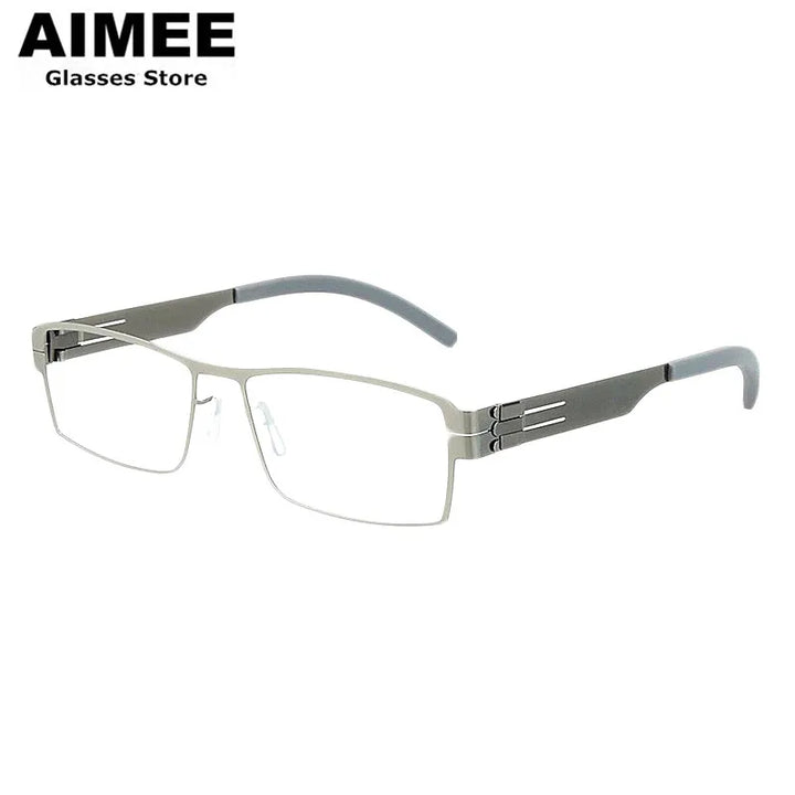Aimee Unisex Full Rim Square Screwless Steel Eyeglasses 50851