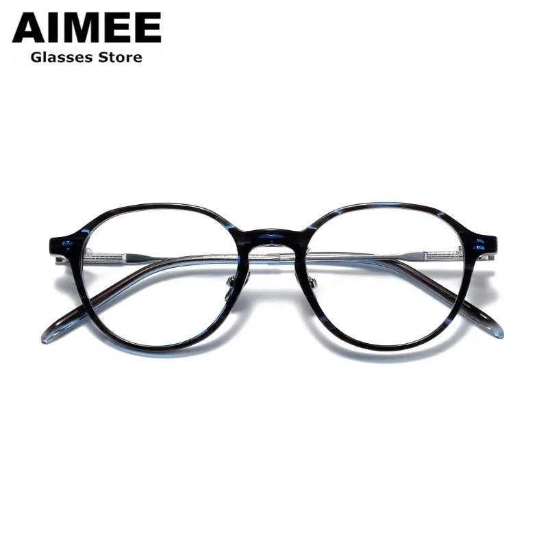 Aimee Women's Full Rim Round Titanium Acetate Eyeglasses 519117