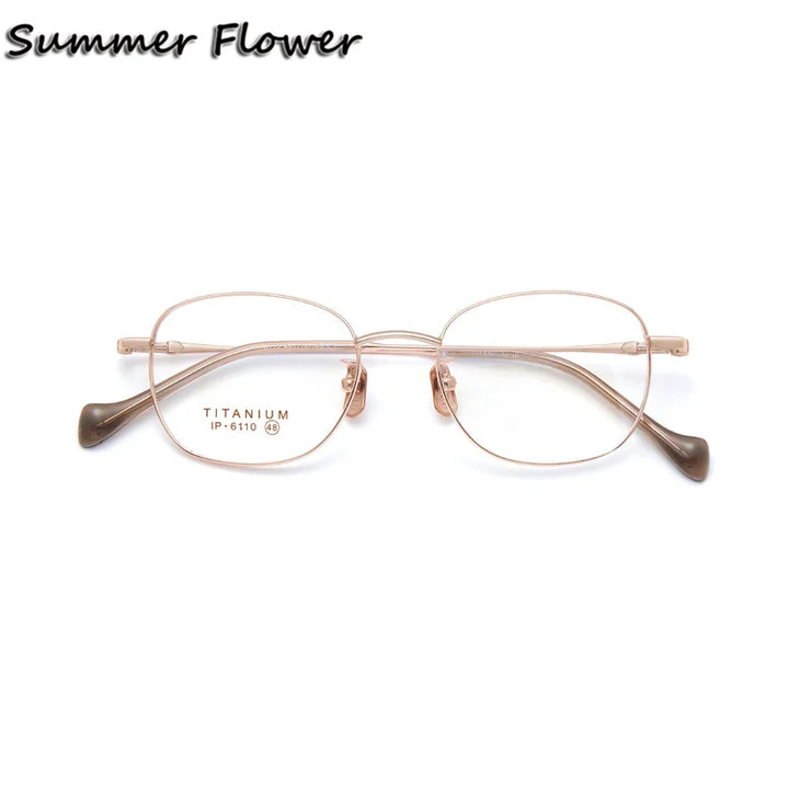 Summer Flower Women's Full Rim Oval Square Titanium Eyeglasses 66110