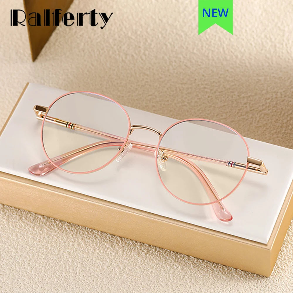 Ralferty Women's Full Rim Round Alloy Eyeglasses R83604 Full Rim Ralferty   