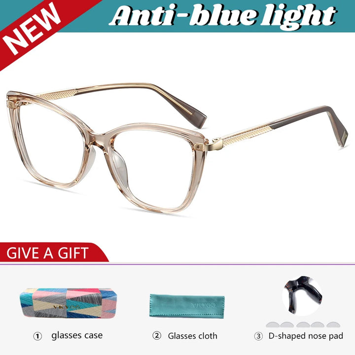 Vicky Women's Full Rim Butterfly Tr 90 Alloy Reading Glasses 582007