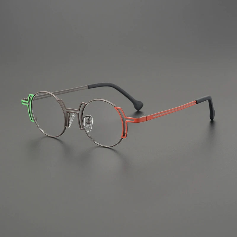 Gatenac Women's Full Rim Round Titanium Eyeglasses G85858