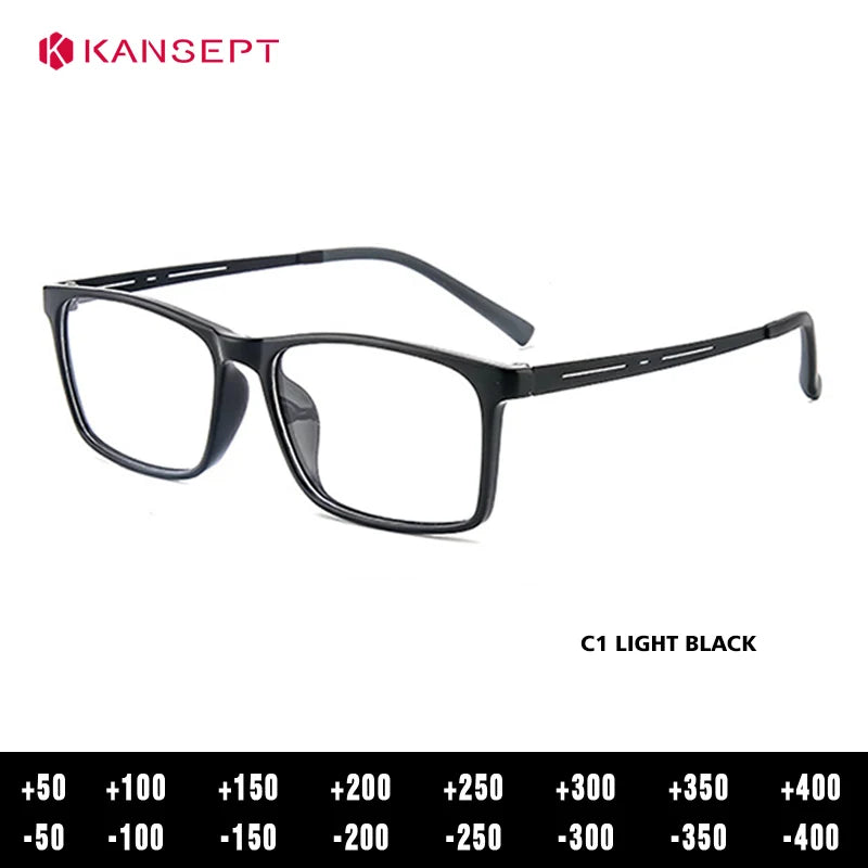 Kansept Unisex Full Rim Square Tr 90 Alloy Reading Glasses 88033