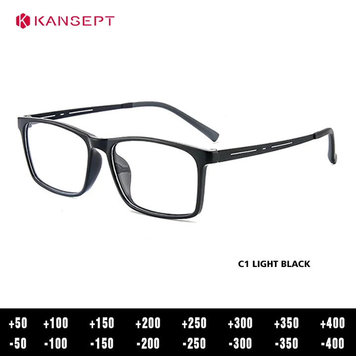 Kansept Unisex Full Rim Square Tr 90 Alloy Reading Glasses 88033
