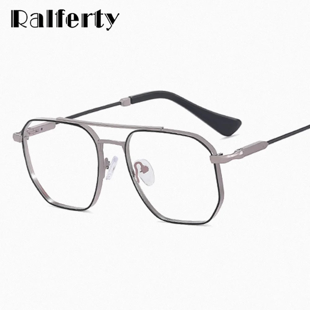 Ralferty Men's Full Rim Square Alloy Eyeglasses R91314 Full Rim Ralferty   