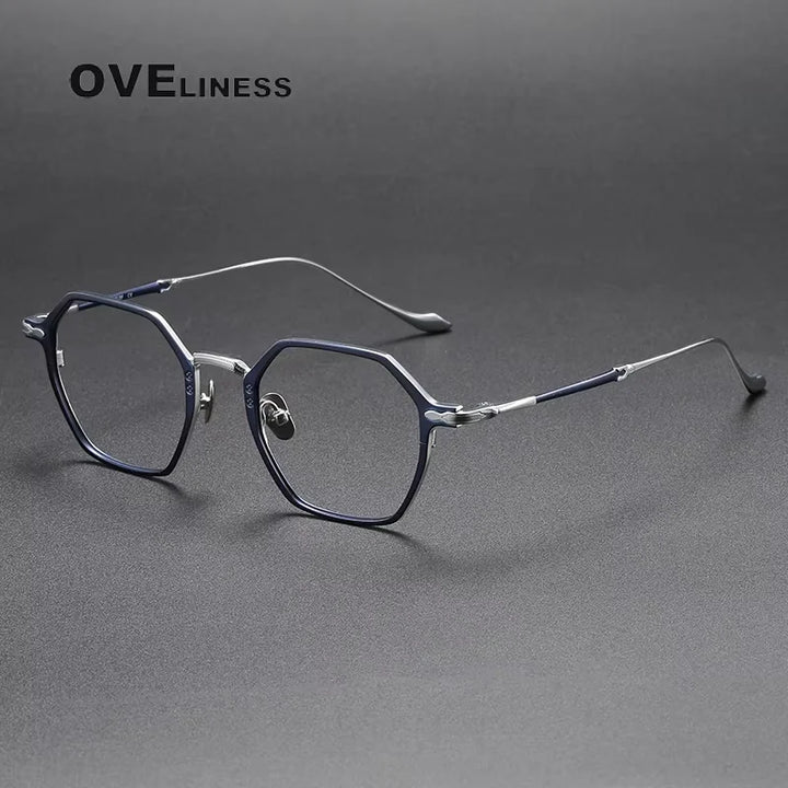 Oveliness Women's Full Rim Polygon Square Titanium Eyeglasses 293133