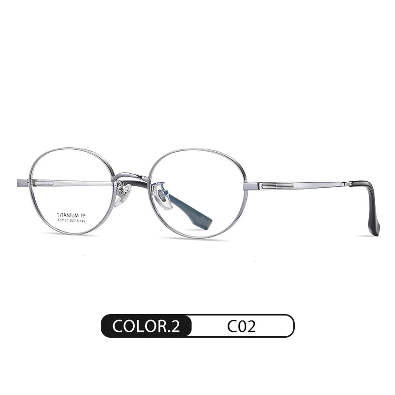 Reven Jate Women's Full Rim Round Oval Titanium Eyeglasses 31101