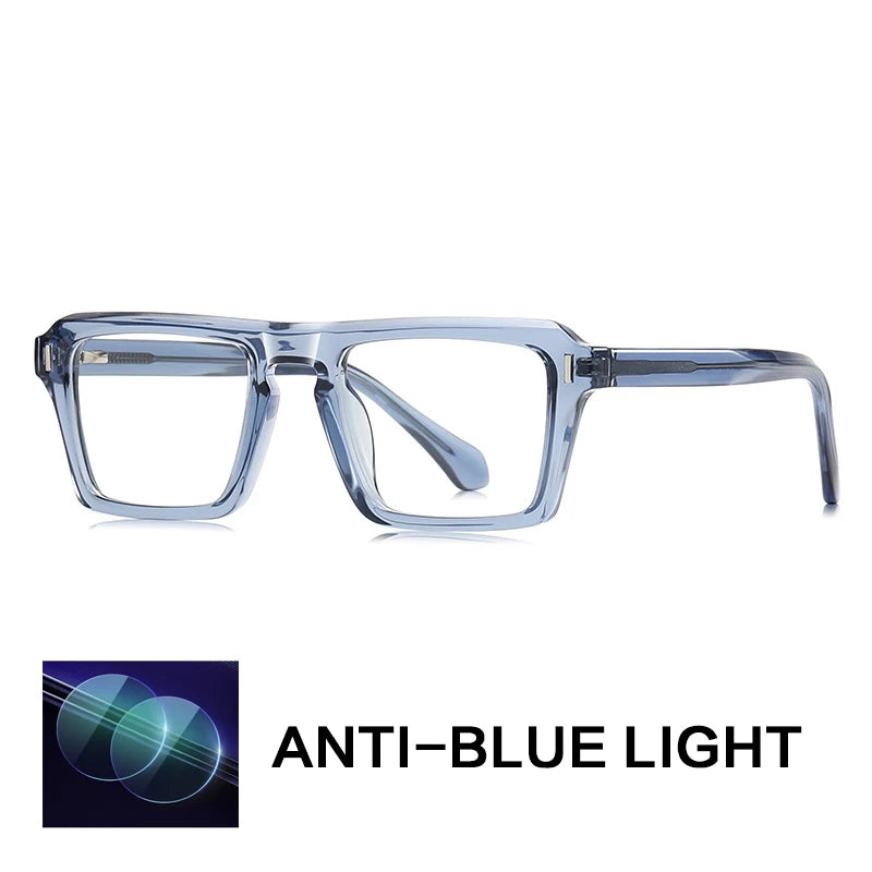 Gatenac Unisex Full Rim Square Tr 90 Titanium Reading Glasses Gxy2049