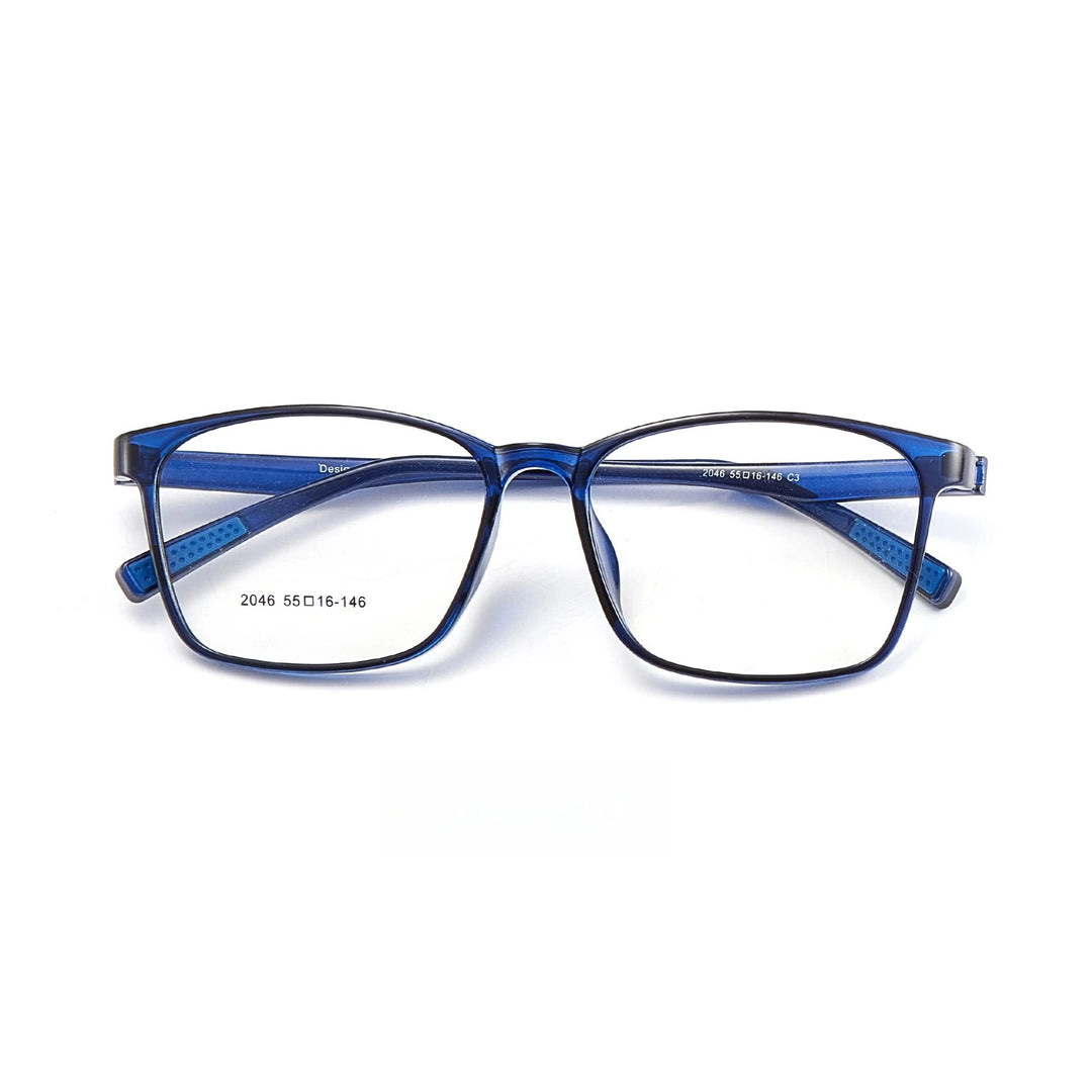 Yimaruili Unisex Youth's Full Rim Square Tr 90 Eyeglasses Y2046 Full Rim Yimaruili Eyeglasses Blue C3  