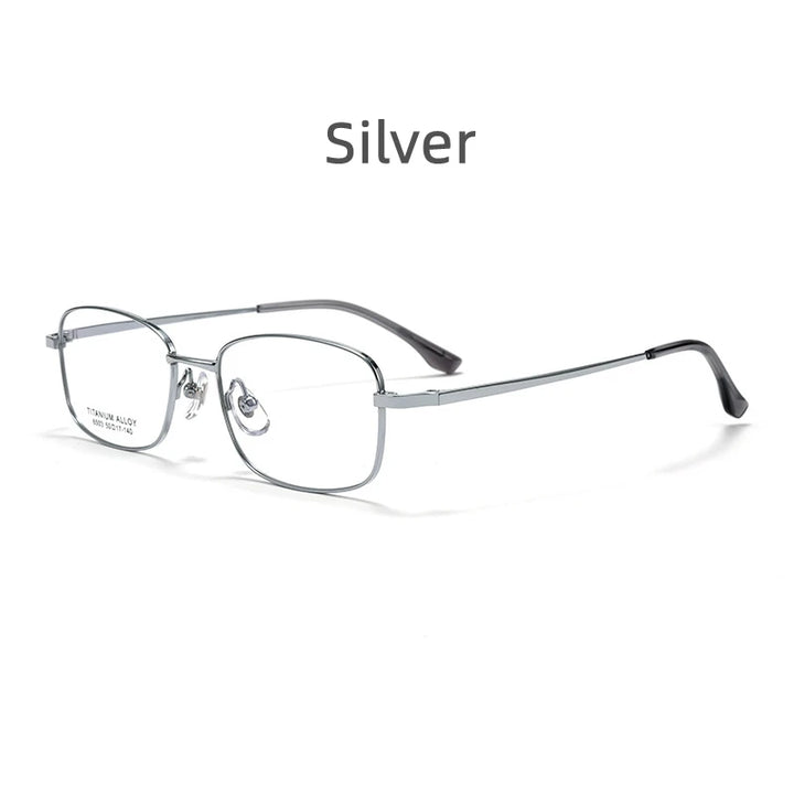 Kocolior Unisex Full Rim Small Square Titanium Eyeglasses 6052 Full Rim Kocolior Silver  