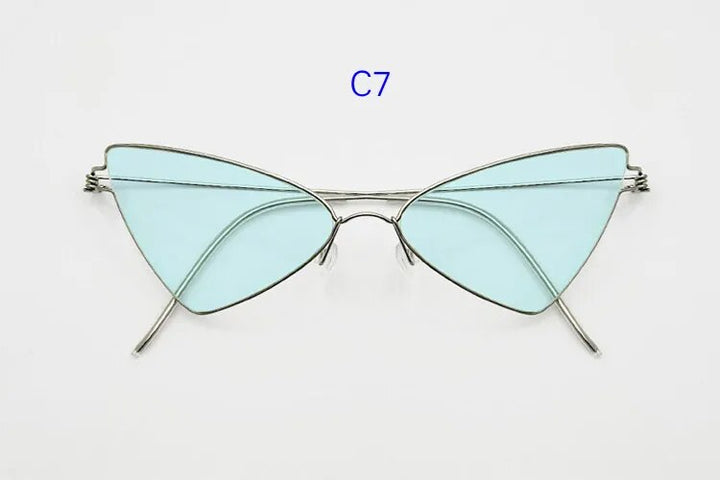 Yuujo Women's Full Rim Cat Eye Stainless Steel Polarized Sunglasses 6340 Sunglasses Yujo C7 China 