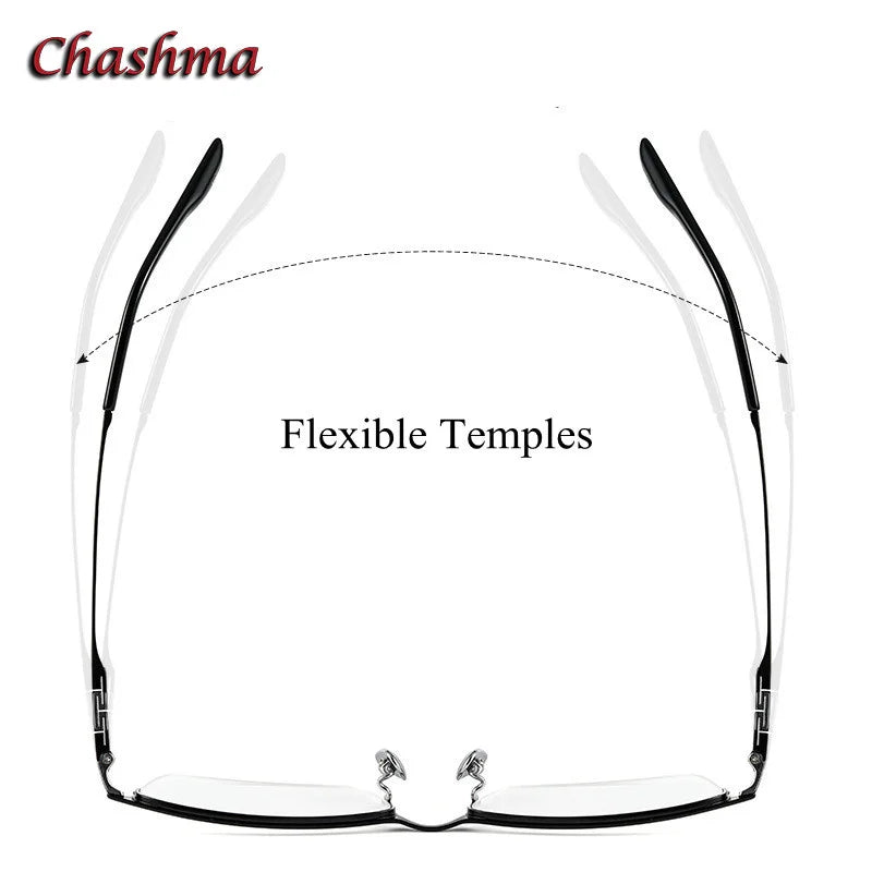 Chashma Ochki Men's Semi Rim Square Titanium Eyeglasses 6009 Semi Rim Chashma Ochki   