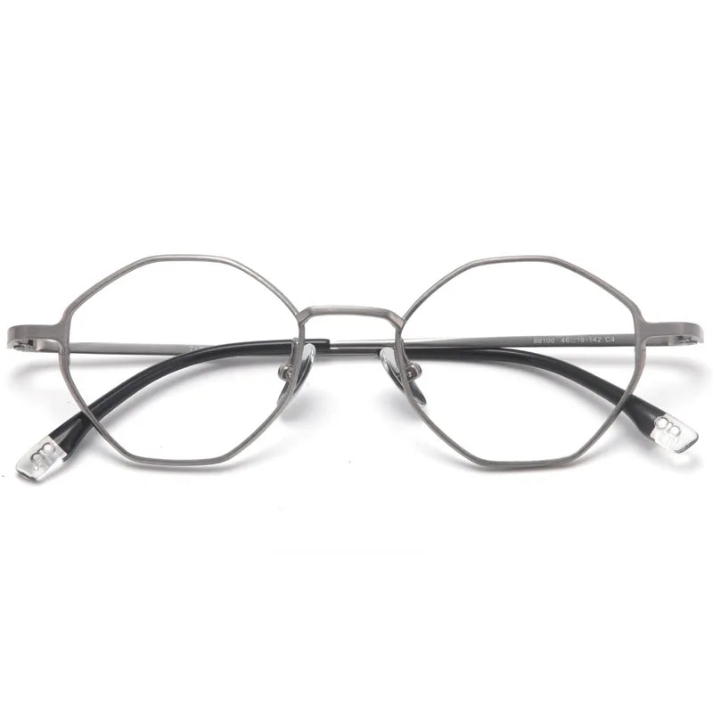 Muzz Women's Full Rim Polygon Oval Titanium Eyeglasses 88100