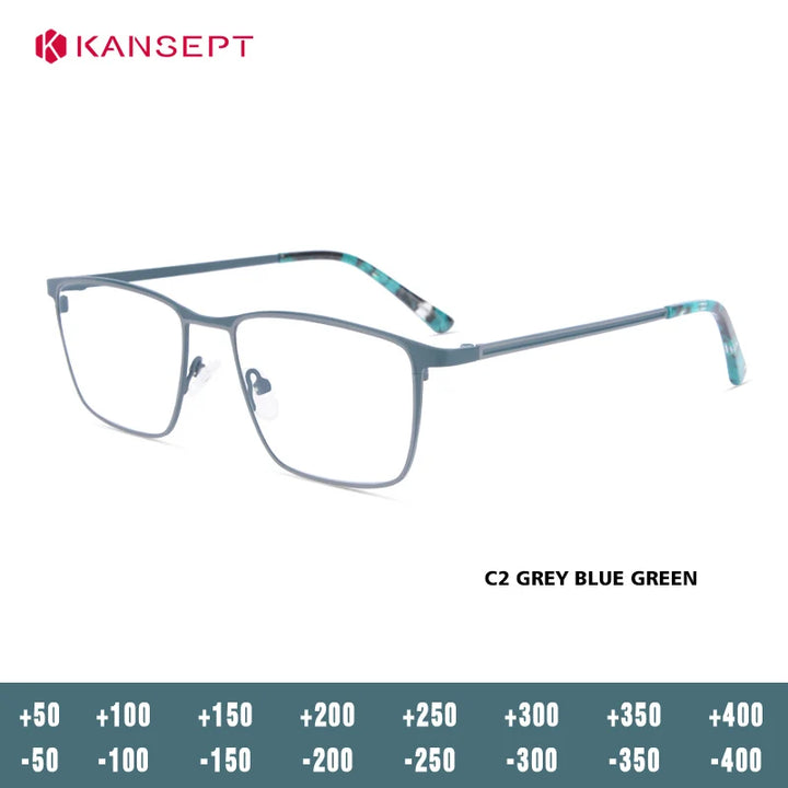 Kansept Unisex Full Rim Square Alloy Tr 90 Reading Glasses 74635