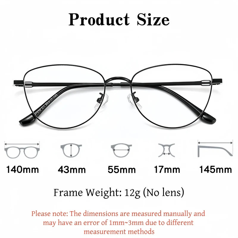 Yimaruili Unisex Full Rim Cat-Eye Pure Titanium Eyeglasses 97010 — view 2 | Yimaruili at FuzWeb