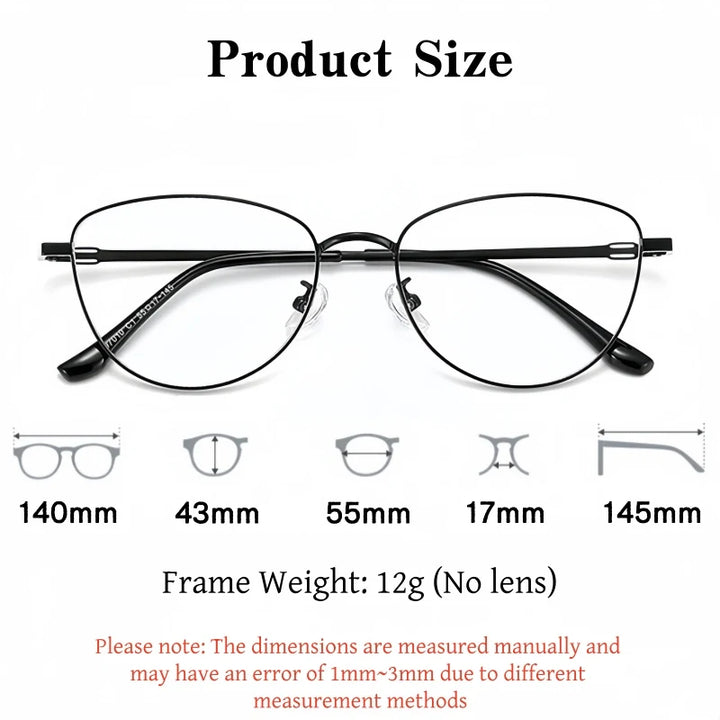 Yimaruili Unisex Full Rim Cat-Eye Pure Titanium Eyeglasses 97010 — view 2 | Yimaruili at FuzWeb