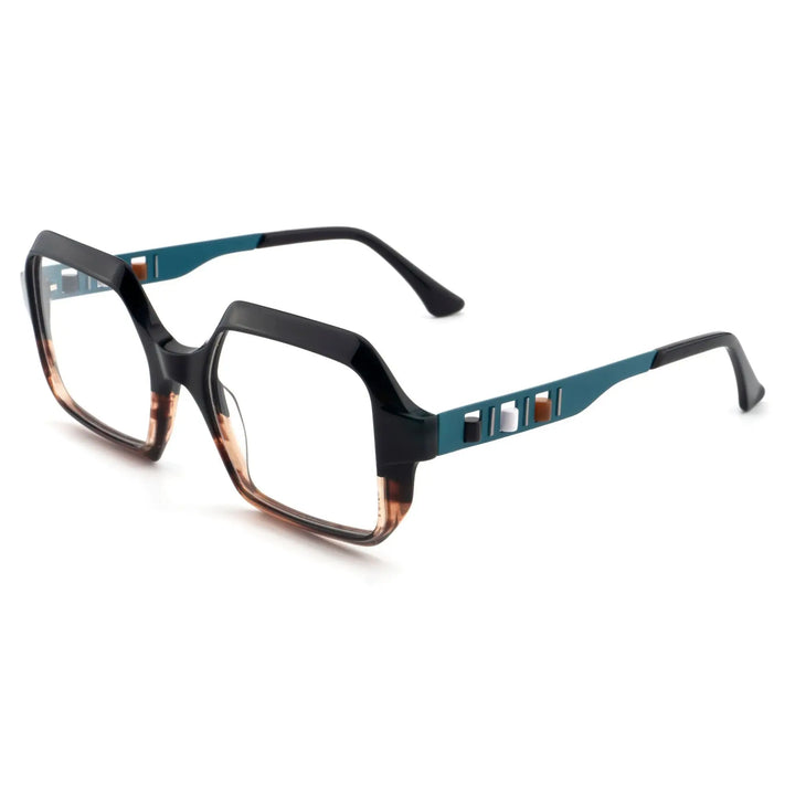 Hewei Unisex Full Rim Rectangular Acetate Eyeglasses 923077