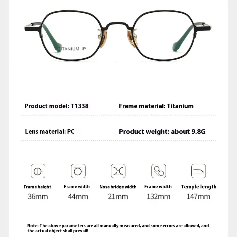 Aror Women's Full Rim Polygon Square Titanium Acetate Eyeglasses 41338 Full Rim Aror