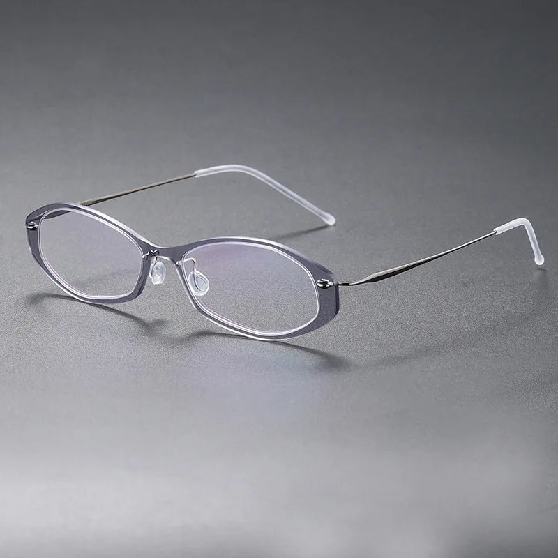 Aimee Unisex Full Rim Polygonal Pure Titanium Eyeglasses 6509 — view 6 | Aimee at FuzWeb