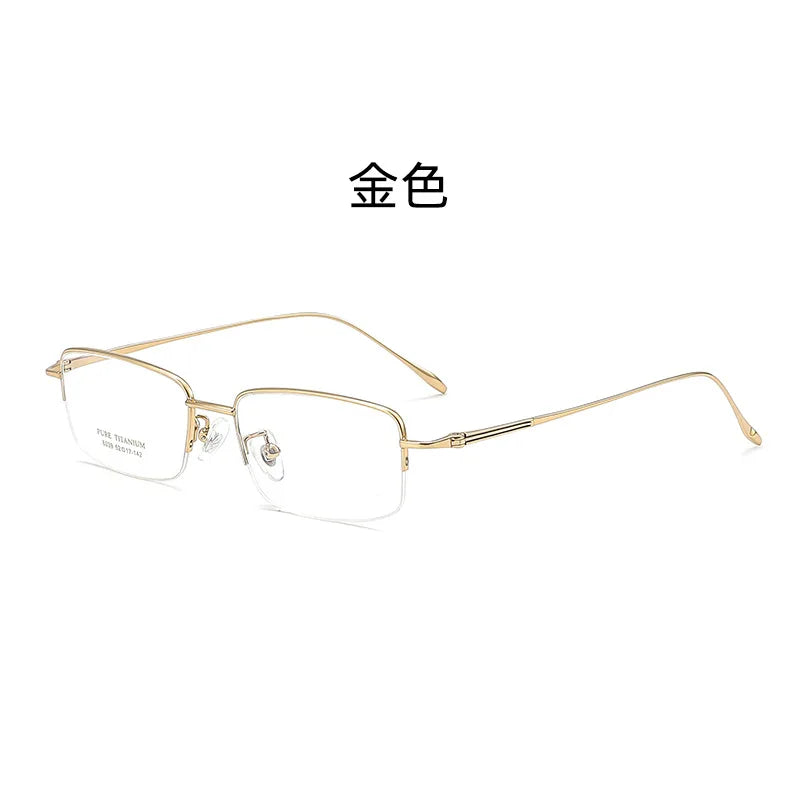 Gmei Optical 8039TA men's semi-rimless titanium prescription eyeglasses — view 4