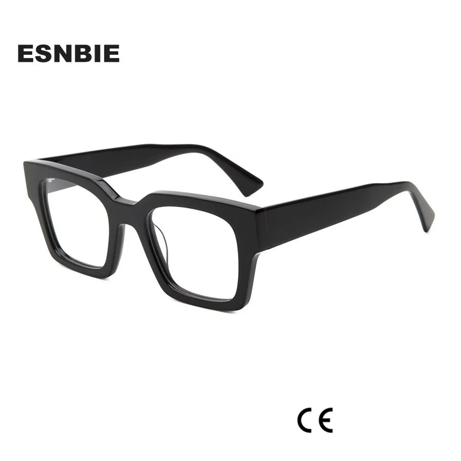 Esnbie Unisex Full Rim Square Acetate Eyeglasses 230481 Full Rim Esnbie