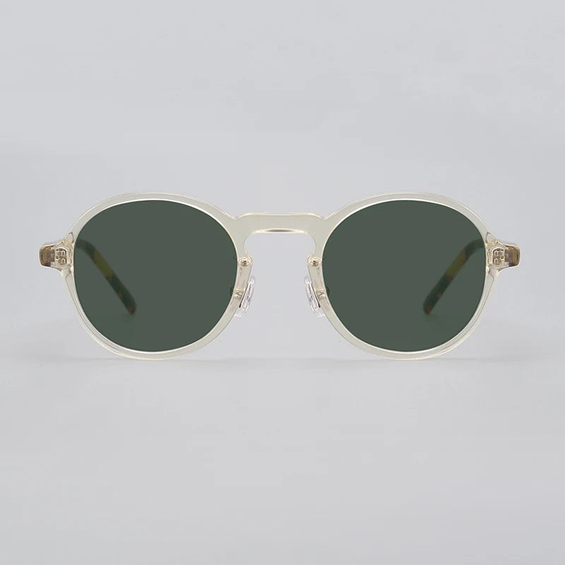 Black Mask Unisex Full Rim Round Acetate Polarized Sunglasses 14543 Full Rim Black Mask   