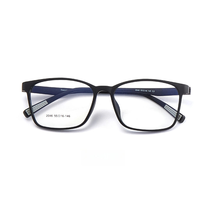 Yimaruili Unisex Youth's Full Rim Square Tr 90 Eyeglasses Y2046 Full Rim Yimaruili Eyeglasses Matte Black C2  