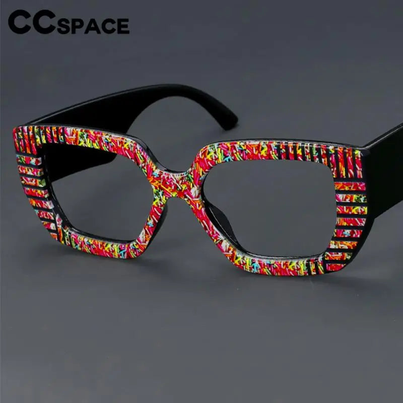 CCspace Women's Full Rim Large Square Plastic Reading Glasses R57095 Reading Glasses CCspace   