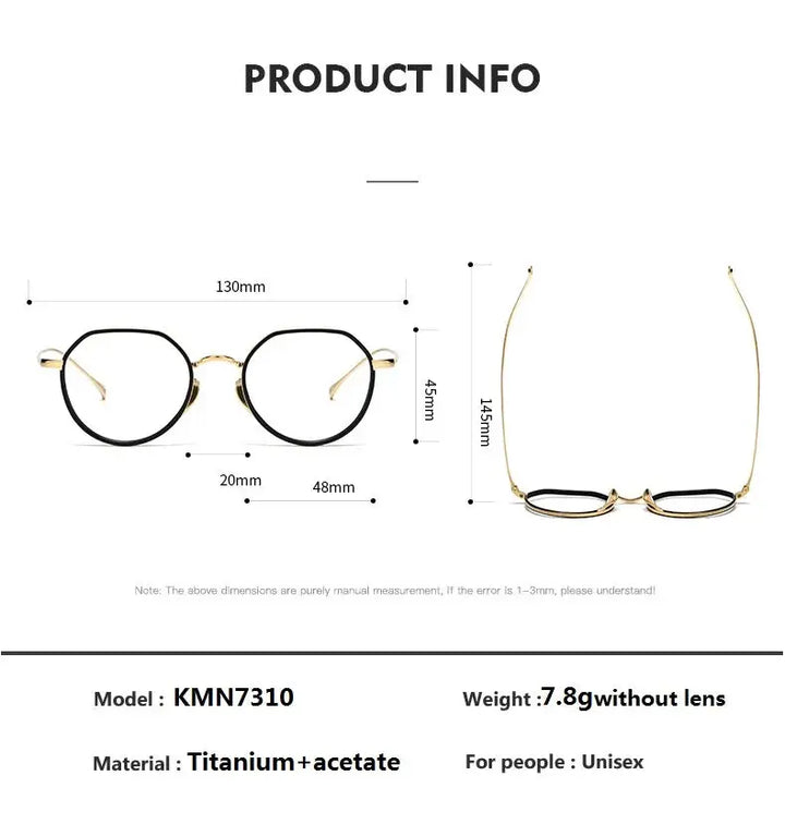 Bobbie Full Rim 730100 Women’s  Flat Top Round Titanium Acetate Frames — view 2 | Bobbie at FuzWeb