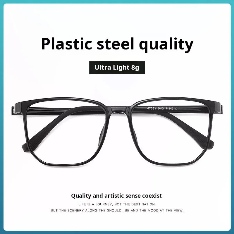 Xbora Unisex Full Rim Square Tr 90 Stainless Steel Eyeglasses 67053