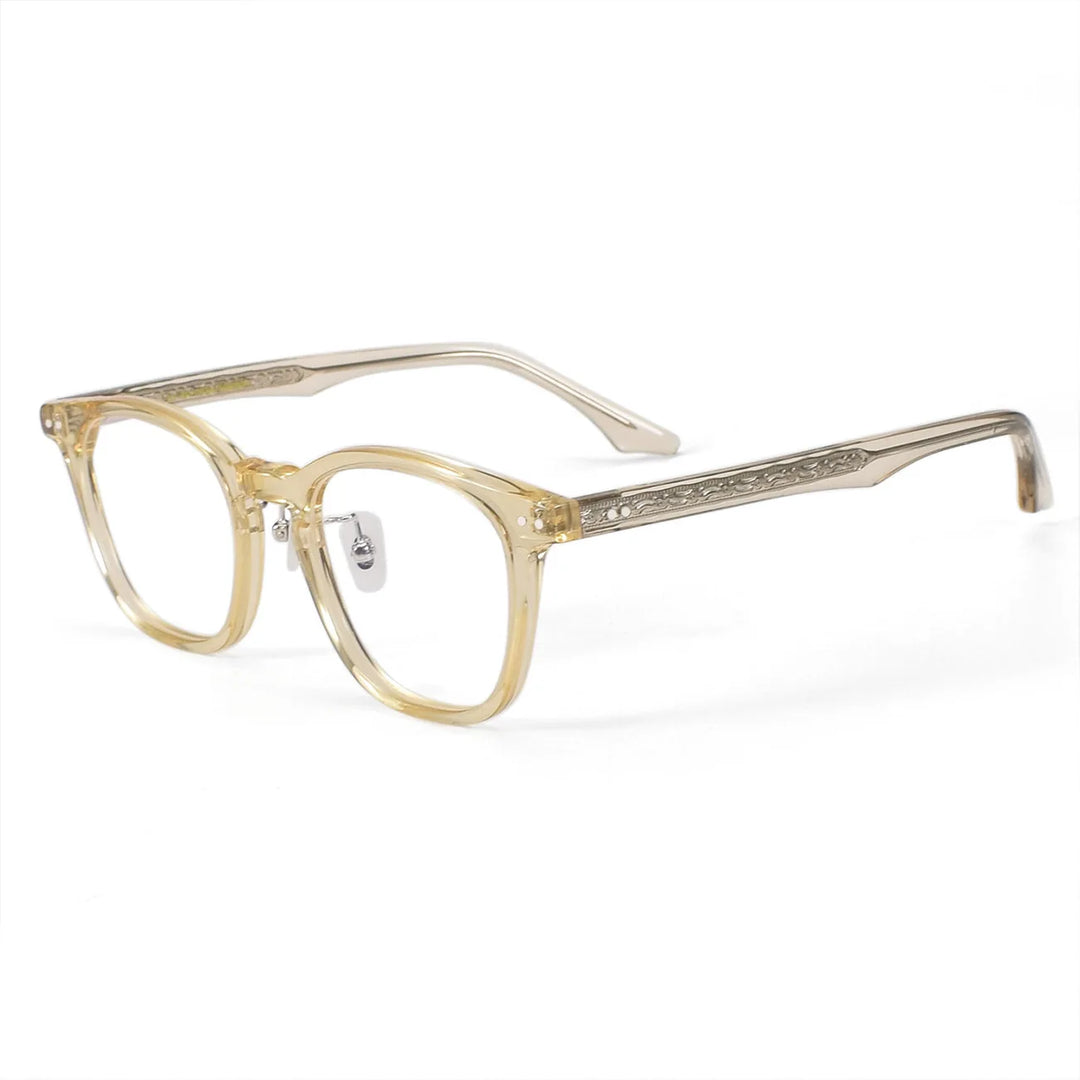 Black Mask Unisex Full Rim Round Square Acetate Eyeglasses 369805